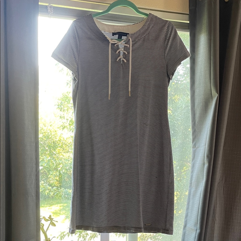 Tommy Hilfiger Black and White Striped Dress